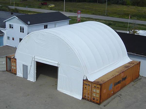  Double trussed firm container shelter 